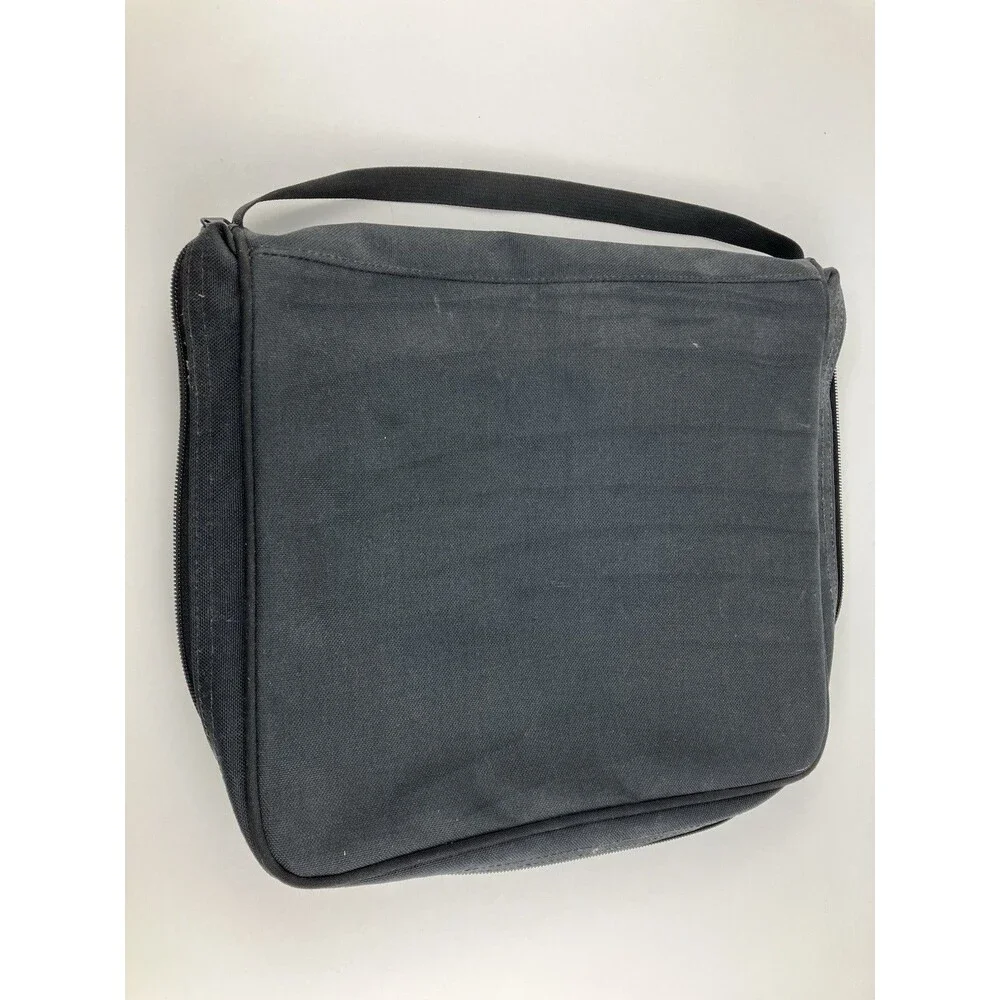Black Synthetic Zip-Around Travel Portfolio Organizer Folder Planner